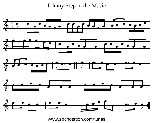 Step to the Music, Johnny - staff notation