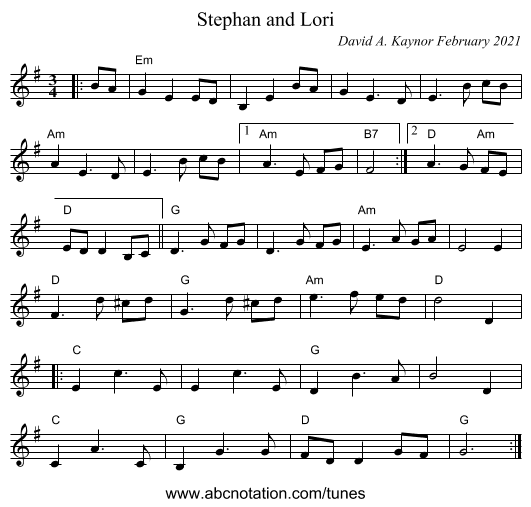 Stephan and Lori - staff notation