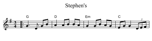 Stephen's - staff notation