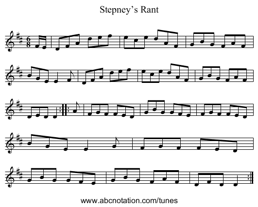 Stepney’s Rant - staff notation