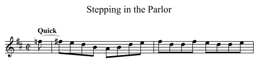 Stepping in the Parlor - staff notation