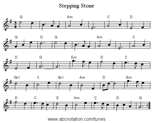 Stepping Stone - staff notation