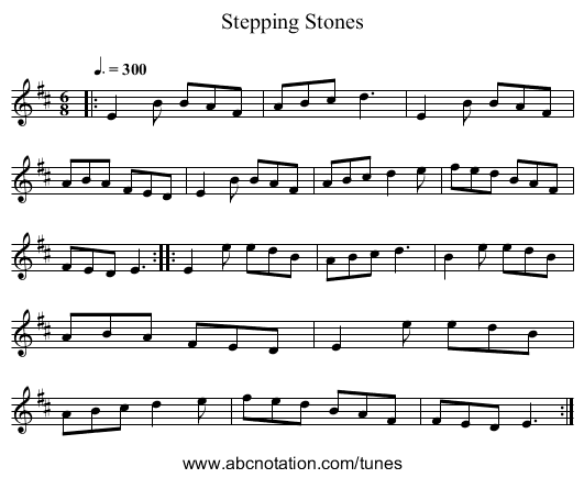 Stepping Stones - staff notation