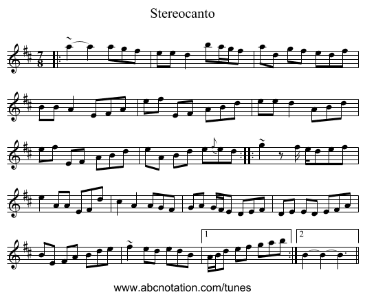 Stereocanto - staff notation