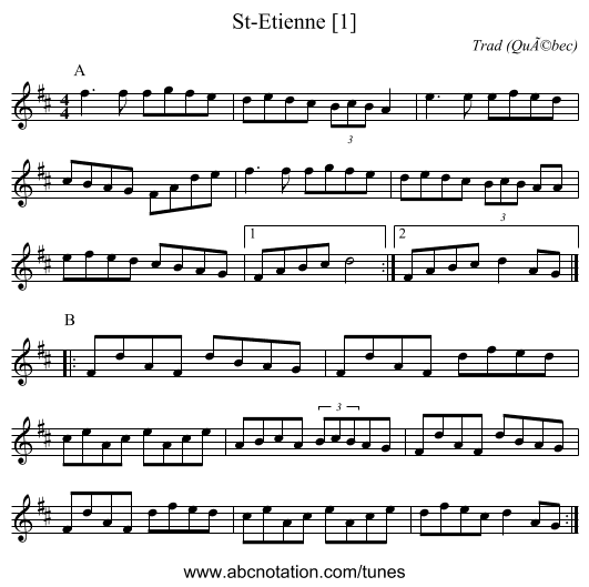 St-Etienne [1] - staff notation