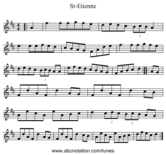 St-Etienne - staff notation