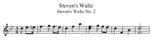 Steven's Waltz - staff notation
