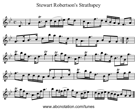 Stewart Robertson's Strathspey - staff notation