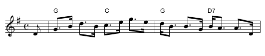 Stewart's Lassie - staff notation