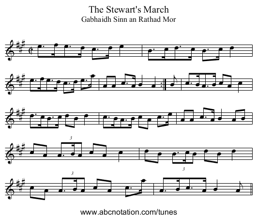 Stewart's March, The - staff notation