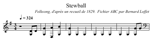 Stewball - staff notation