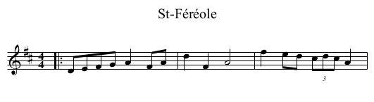 St-Féréole - staff notation