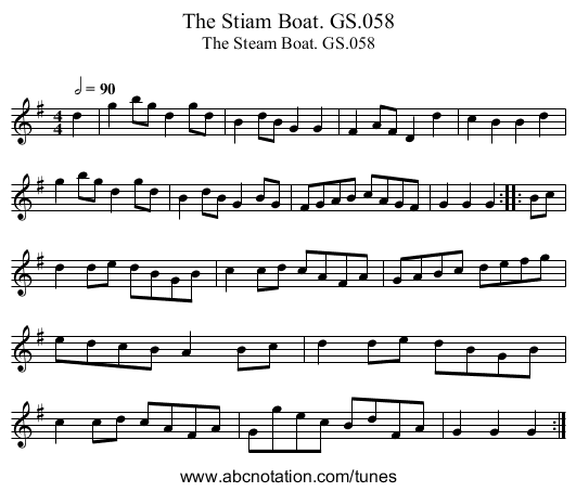 Stiam Boat. GS.058, The - staff notation