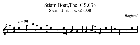 Stiam Boat,The. GS.038 - staff notation