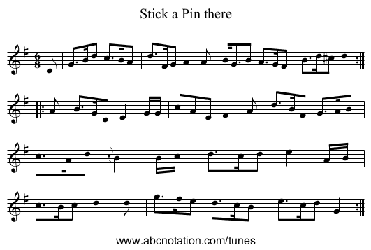 Stick a Pin there - staff notation