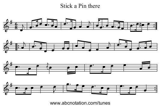 Stick a Pin there - staff notation