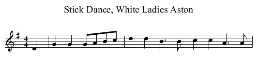 Stick Dance, White Ladies Aston - staff notation