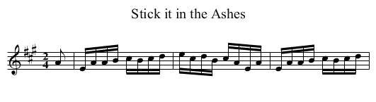 Stick it in the Ashes - staff notation