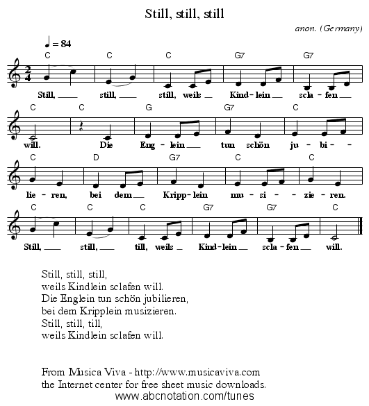 Still, still, still - staff notation