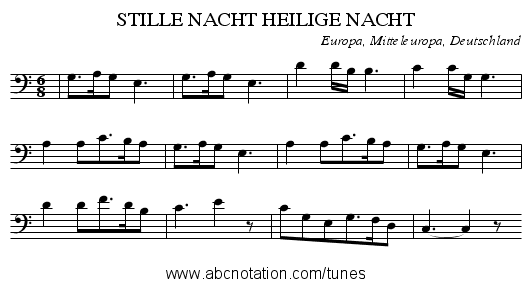 STILLE NACHT HEILIGE NACHT - staff notation