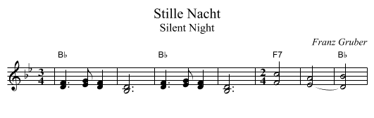 Stille Nacht - staff notation