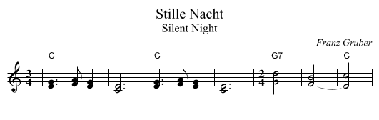Stille Nacht - staff notation