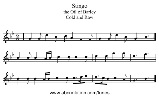 Stingo - staff notation