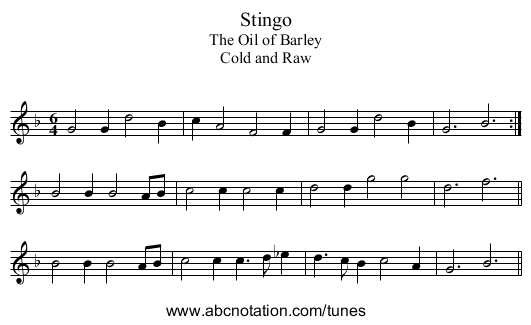 Stingo - staff notation