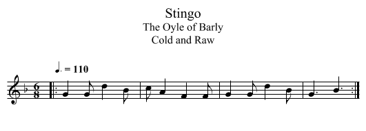 Stingo - staff notation