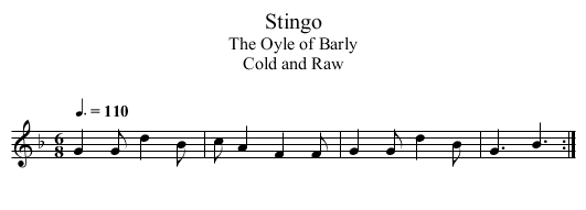 Stingo - staff notation