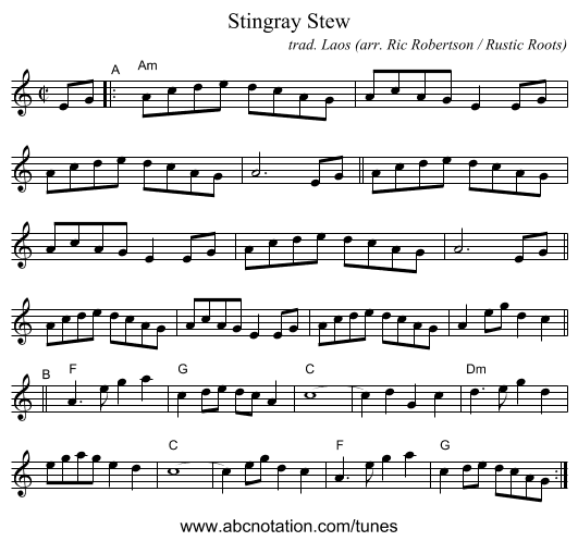 Stingray Stew - staff notation