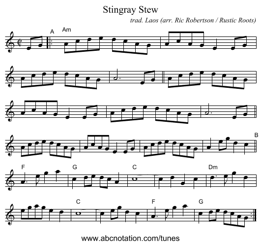 Stingray Stew - staff notation