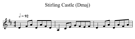 Stirling Castle (Dmaj) - staff notation