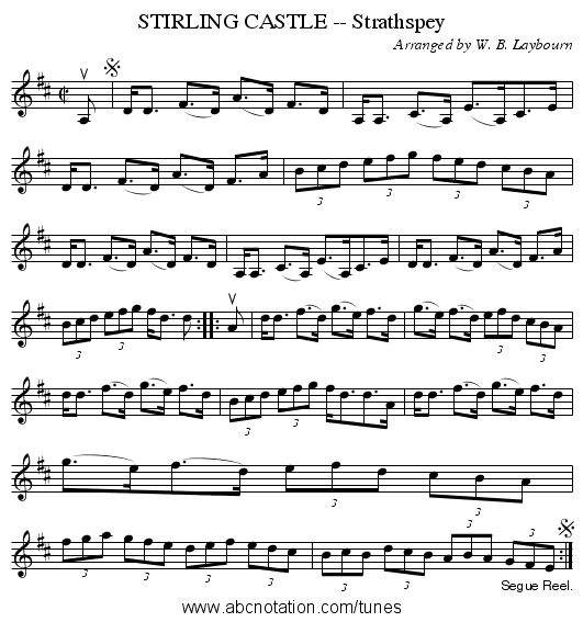 STIRLING CASTLE -- Strathspey - staff notation