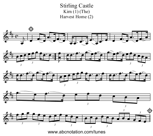 Stirling Castle - staff notation