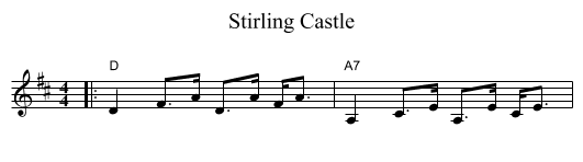 Stirling Castle - staff notation
