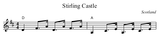 Stirling Castle - staff notation