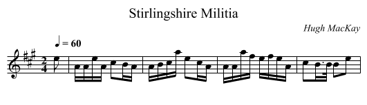 Stirlingshire Militia - staff notation