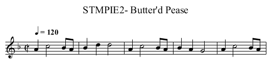 STMPIE2- Butter'd Pease - staff notation