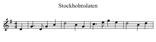 Stockholmslaten - staff notation
