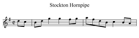 Stockton Hornpipe - staff notation