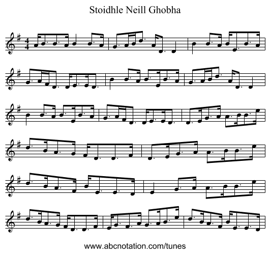 Stoidhle Neill Ghobha - staff notation