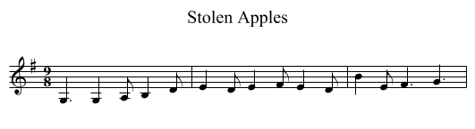 Stolen Apples - staff notation