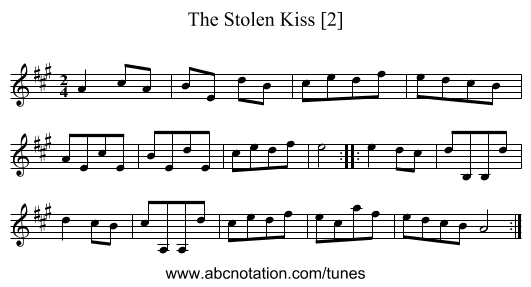 Stolen Kiss [2], The - staff notation