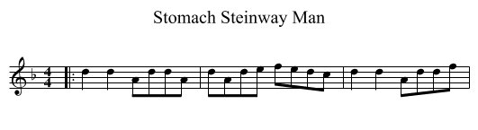 Stomach Steinway Man - staff notation