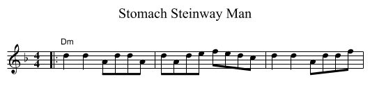 Stomach Steinway Man - staff notation