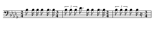 Stomp Dance Song (a) - staff notation