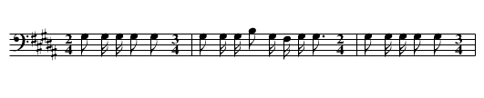 Stomp Dance Song (b) - staff notation