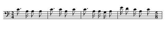 Stomp Dance Song (h) [First rendition] - staff notation