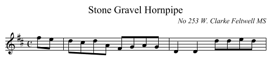 Stone Gravel Hornpipe - staff notation